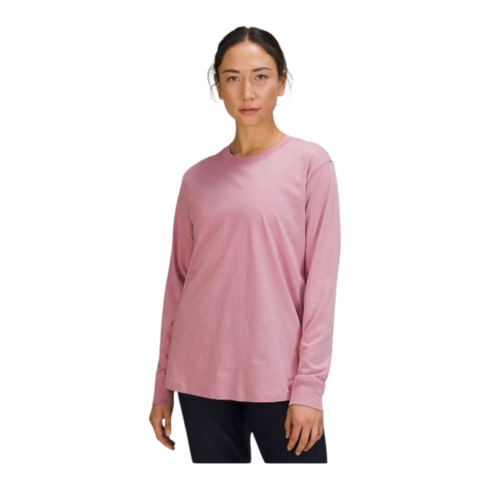 Lululemon All Yours Cotton L/S Shirt, Size 2, Pink Taupe